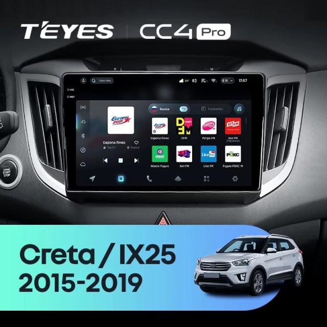 Radio samochodowe Teyes CC4 Pro 2k 8+128 Gb Hyundai Creta IX25 2015-2019 10"