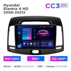 Radio samochodowe Teyes CC3 2k 6+128 Gb 360° Hyundai Elantra 4 HD 2006-2012 9"