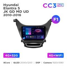 Radio samochodowe Teyes CC3 2k 4+32 Gb Hyundai Elantra 5 JK GD MD UD 2010-2016 (F1) 9"