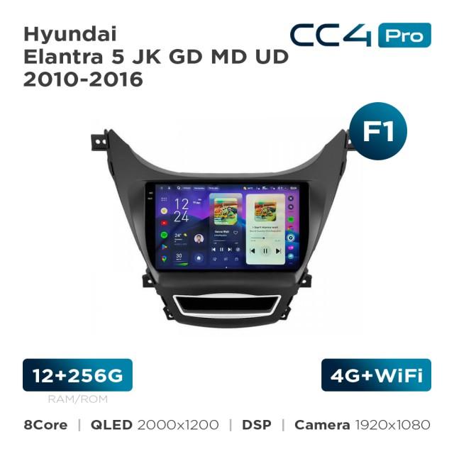 Radio samochodowe Teyes CC4 Pro 2k 12+256 Gb Hyundai Elantra 5 JK GD MD UD 2010-2016 (F1) 9"