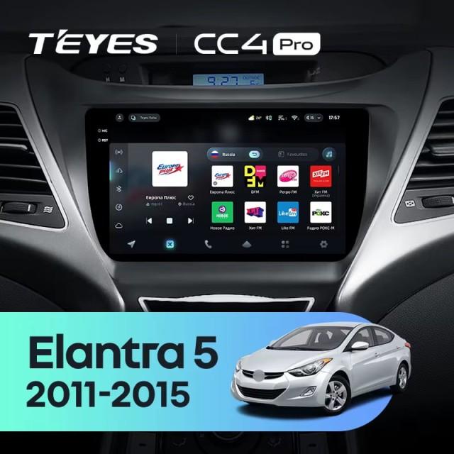 Radio samochodowe Teyes CC4 Pro 2k 8+128 Gb Hyundai Elantra 5 JK GD MD UD 2010-2016 (F1) 9"