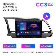 Radio samochodowe Teyes CC3 2k 6+128 Gb 360° Hyundai Elantra 6 2016-2018 (A) 9"