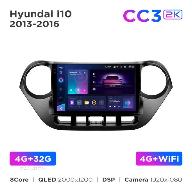 Radio samochodowe Teyes CC3 2k 4+32 Gb Hyundai i10 2013-2016 9"