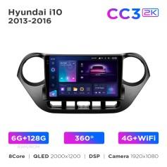 Radio samochodowe Teyes CC3 2k 6+128 Gb 360° Hyundai i10 2013-2016 9