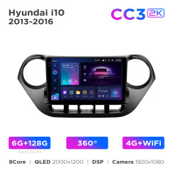 Radio samochodowe Teyes CC3 2k 6+128 Gb 360° Hyundai i10 2013-2016 9