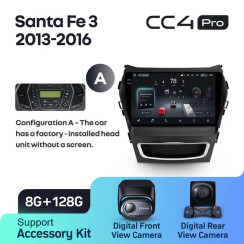 Radio samochodowe Teyes CC4 Pro 2k 8+128 Gb Hyundai Santa Fe 3 2013-2016 (A) 9"