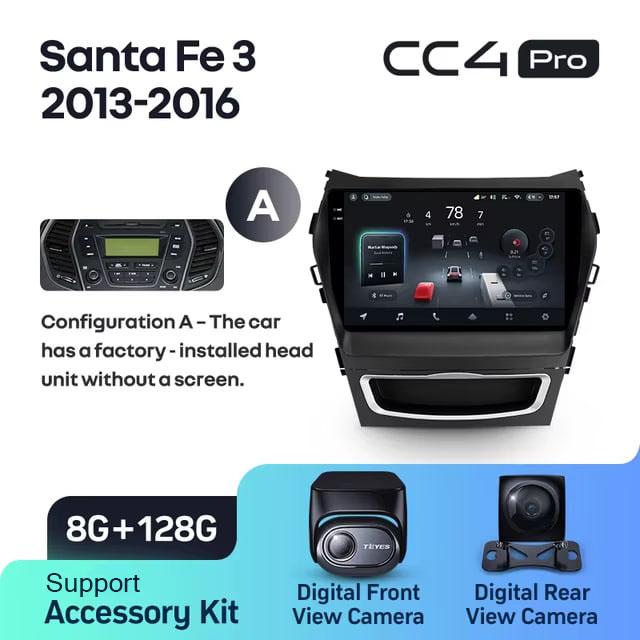 Radio samochodowe Teyes CC4 Pro 2k 8+128 Gb Hyundai Santa Fe 3 2013-2016 (A) 9"