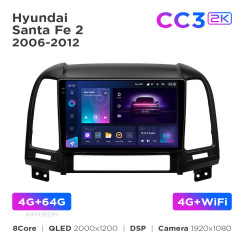 Radio samochodowe Teyes CC3 2k 4+64 Gb Hyundai Santa Fe 2 2006-2012 9