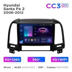 Radio samochodowe Teyes CC3 2k 6+128 Gb 360° Hyundai Santa Fe 2 2006-2012 9