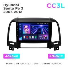 Radio samochodowe Teyes CC3L 4+64 Gb Hyundai Santa Fe 2 2006-2012 9"