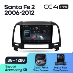 Radio samochodowe Teyes CC4 Pro 2k 8+128 Gb Hyundai Santa Fe 2 2006-2012 9"