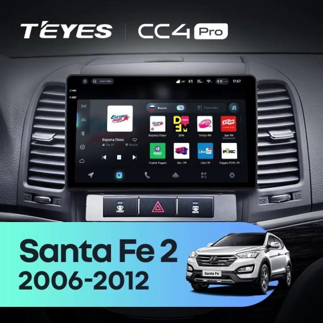 Radio samochodowe Teyes CC4 Pro 2k 8+128 Gb Hyundai Santa Fe 2 2006-2012 9"