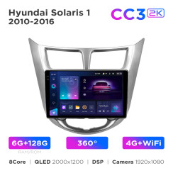 Radio samochodowe Teyes CC3 2k 6+128 Gb 360° Hyundai Solaris 1 2010-2016 9