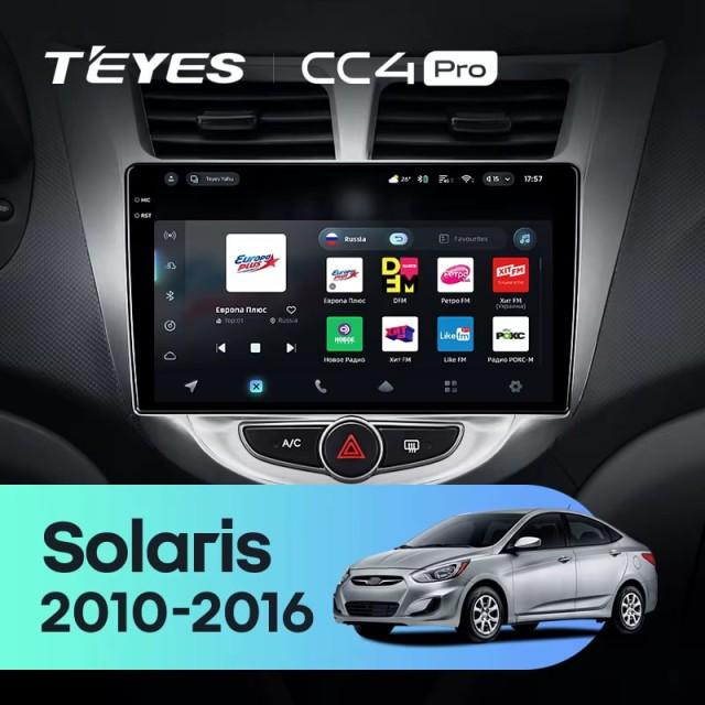 Radio samochodowe Teyes CC4 Pro 2k 8+128 Gb Hyundai Solaris 1 2010-2016 9"