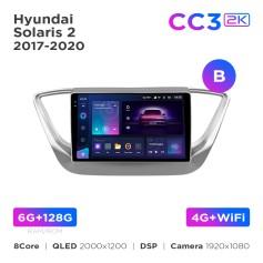 Radio samochodowe Teyes CC3 2k 6+128 Gb Hyundai Solaris 2 2017-2020 (B) 9"