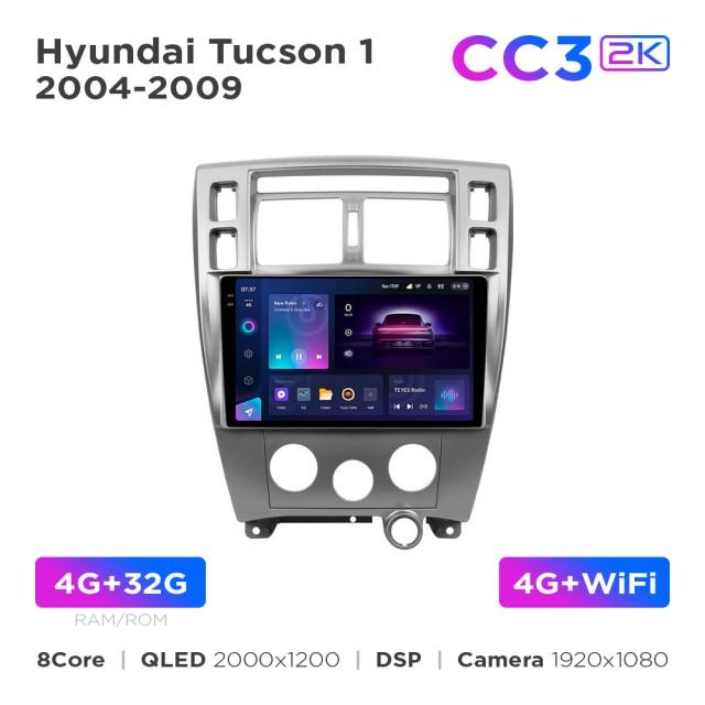 Radio samochodowe Teyes CC3 2k 4+32 Gb Hyundai Tucson 1 2004-2009 10"