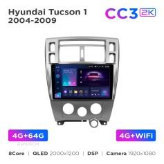 Radio samochodowe Teyes CC3 2k 4+64 Gb Hyundai Tucson 1 2004-2009 10"