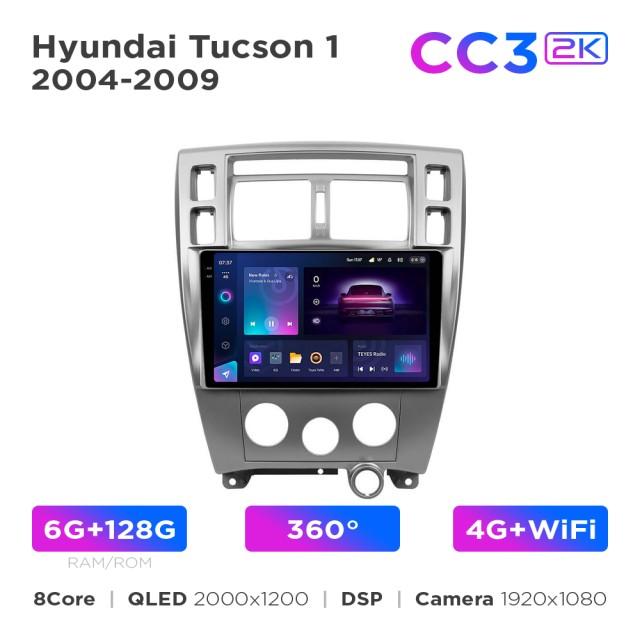 Radio samochodowe Teyes CC3 2k 6+128 Gb 360° Hyundai Tucson 1 2004-2009 10"
