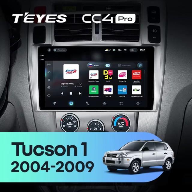 Radio samochodowe Teyes CC4 Pro 2k 8+128 Gb Hyundai Tucson 1 2004-2009 10"