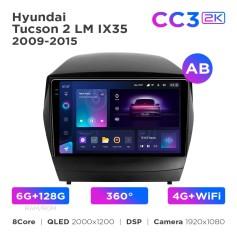 Radio samochodowe Teyes CC3 2k 6+128 Gb 360° Hyundai Tucson 2 LM IX35 2009-2015 (AB) 9"