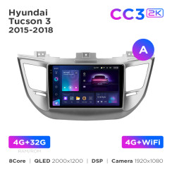Radio samochodowe Teyes CC3 2k 4+32 Gb Hyundai Tucson 3 2015-2018 (A) 9"