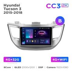 Radio samochodowe Teyes CC3 2k 4+32 Gb Hyundai Tucson 3 2015-2018 (B) 9"