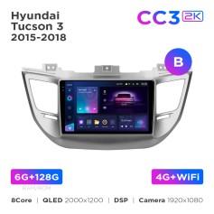 Radio samochodowe Teyes CC3 2k 6+128 Gb Hyundai Tucson 3 2015-2018 (B) 9"