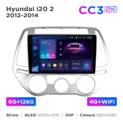 Radio samochodowe Teyes CC3 2k 6+128 Gb Hyundai i20 2 2012-2014 9"