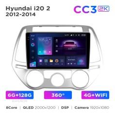 Radio samochodowe Teyes CC3 2k 6+128 Gb 360° Hyundai i20 2 2012-2014 9"