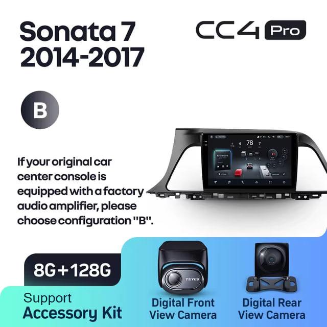 Radio samochodowe Teyes CC4 Pro 2k 8+128 Gb Hyundai Sonata 7 LF 2014-2017 (B) 9"