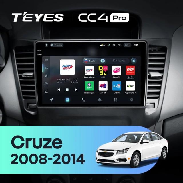 Radio samochodowe Teyes CC4 Pro 2k 8+128 Gb Chevrolet Cruze J300 2008-2014 9"