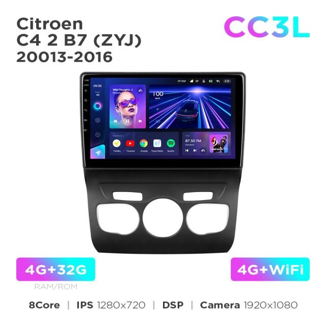 Radio samochodowe do Citroen C4 2 B7 (ZYJ) 2013-2016 Teyes CC3L 4+32 Gb 10"
