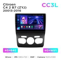 Radio samochodowe Teyes CC3L 4+64 Gb Citroen C4 2 B7 (ZYJ) 2013-2016 10"