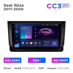 Radio samochodowe Teyes CC3 2k 6+128 Gb 360° Seat Ibiza 2017-2020 9"