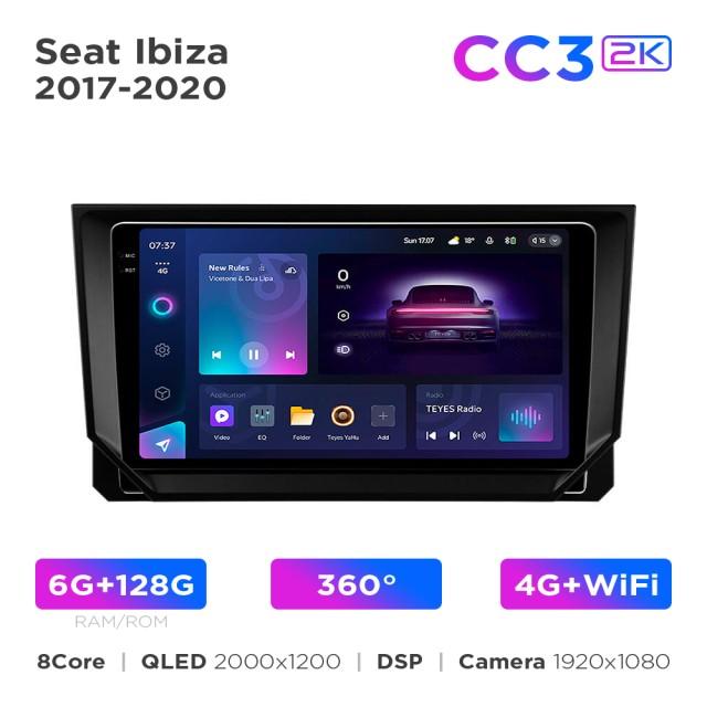 Radio samochodowe Teyes CC3 2k 6+128 Gb 360° Seat Ibiza 2017-2020 9"