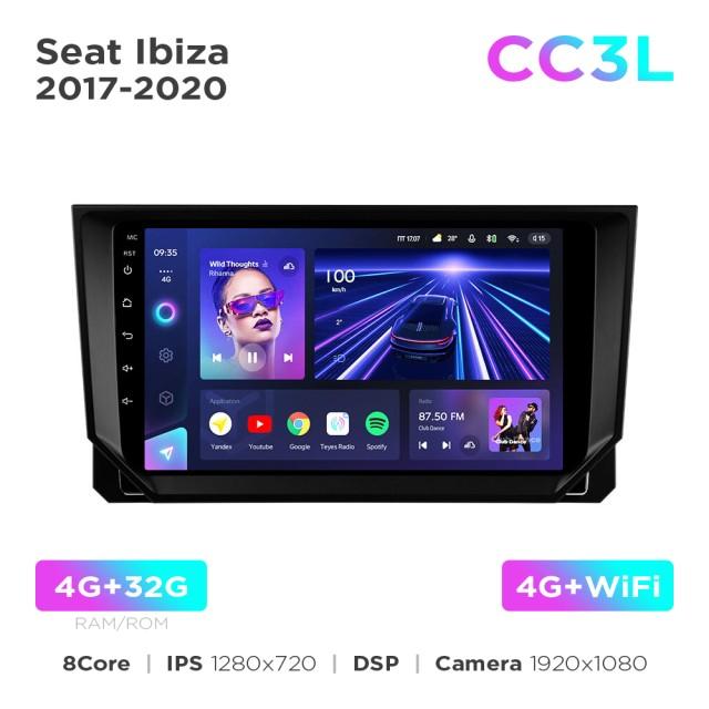 Radio samochodowe do Seat Ibiza 2017-2020 Teyes CC3L 4+32 Gb 9"