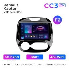 Radio samochodowe Teyes CC3 2k 6+128 Gb 360° Renault Kaptur 2016-2019 (F2) 9"