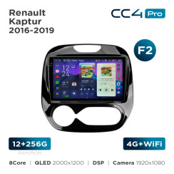 Radio samochodowe Teyes CC4 Pro 2k 12+256 Gb Renault Kaptur 2016-2019 (F2) 9"