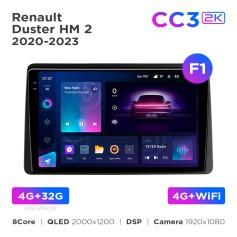 Radio samochodowe Teyes CC3 2k 4+32 Gb Renault Duster HM 2 2020-2023 (F1) 10"