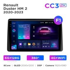 Radio samochodowe Teyes CC3 2k 6+128 Gb 360° Renault Duster HM 2 2020-2023 (F1) 10"