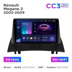 Radio samochodowe Teyes CC3 2k 4+64 Gb Renault Megane 2 2002-2009 9