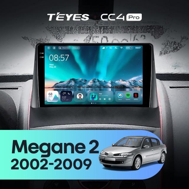 Radio samochodowe Teyes CC4 Pro 2k 8+128 Gb Renault Megane 2 2002-2009 9"