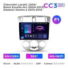 Radio samochodowe Teyes CC3 2k 6+128 Gb 360° Chevrolet Lacetti J200 / Buick Excelle Hrv 2004-2013 / Daewoo Gentra 2 2013-2015 (F1) 10"