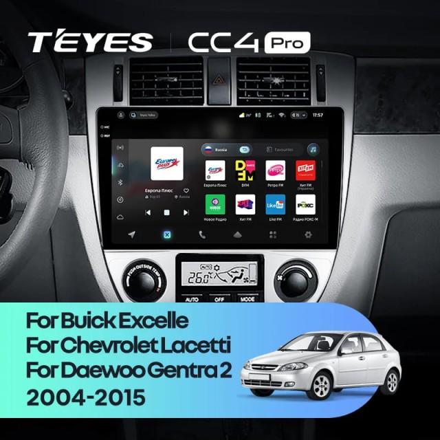 Radio samochodowe Teyes CC4 Pro 2k 8+128 Gb Chevrolet Lacetti J200 / Buick Excelle Hrv 2004-2013 / Daewoo Gentra 2 2013-2015 (F1) 10"