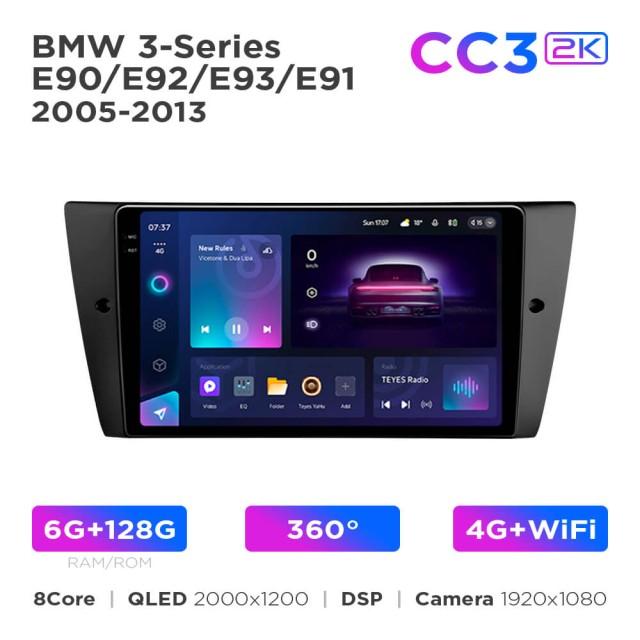 Radio samochodowe Teyes CC3 2k 6+128 Gb 360° BMW 3-Series E90/E92/E93/E91 2005-2013 9"