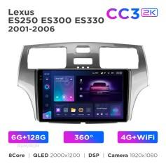 Radio samochodowe Teyes CC3 2k 6+128 Gb 360° Lexus ES250 ES300 ES330 2001-2006 9"