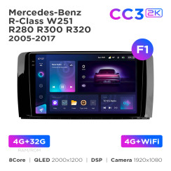 Radio samochodowe Teyes CC3 2k 4+32 Gb Mercedes-Benz R-Class W251 R280 R300 R320 2005-2017 (F1) 9"