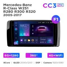 Radio samochodowe Teyes CC3 2k 6+128 Gb 360° Mercedes-Benz R-Class W251 R280 R300 R320 2005-2017 (F1) 9"