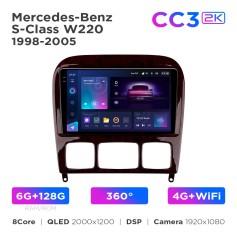 Radio samochodowe Teyes CC3 2k 6+128 Gb 360° Mercedes-Benz S-Class W220 1998-2005 9