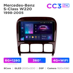 Radio samochodowe Teyes CC3 2k 6+128 Gb 360° Mercedes-Benz S-Class W220 1998-2005 9